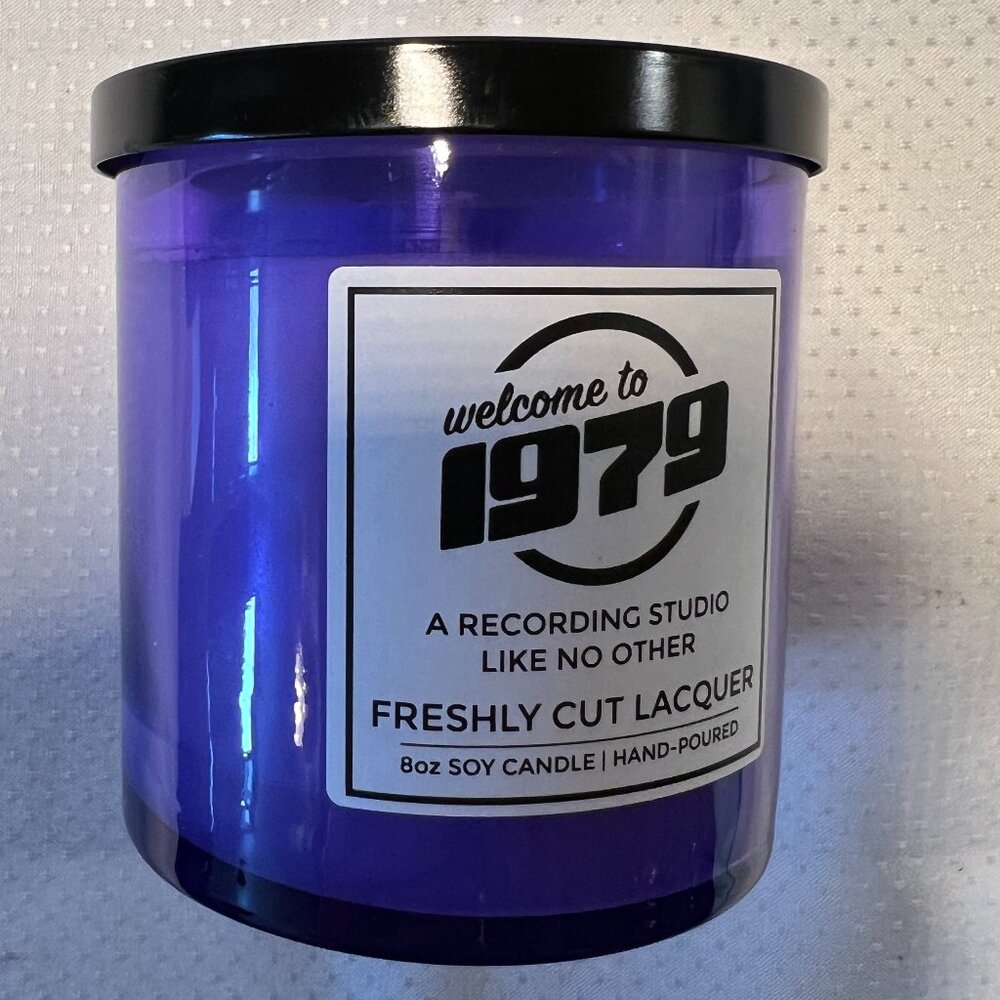 Welcome to 1979 Freshly Cut Lacquer Scented Soy Candle - For Vinyl Record Lovers